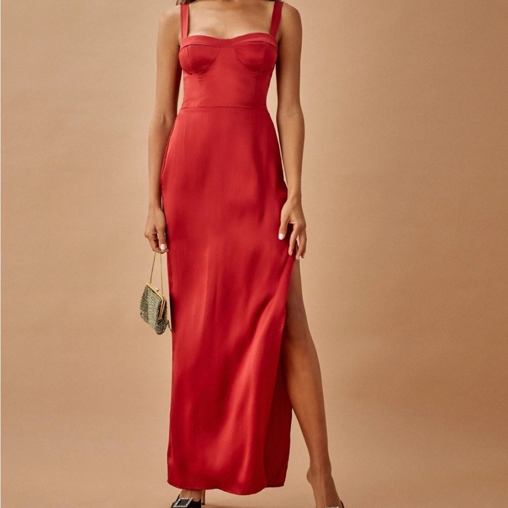 NWT Reformation Tally Dress Crimson